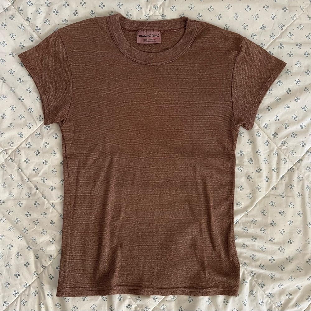 Michael Stars Brown-Gold Tee